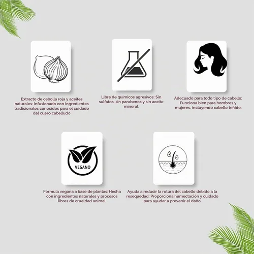 Vista 6 de AYURVEDASHREE Champú de cebolla roja para el crecimiento del cabello y control de caídas del cabello, con hoja de curry, hibisco, alanket indio