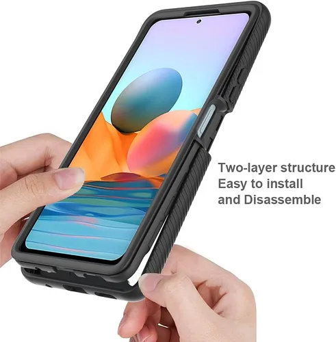 Vista 3 de Funda Redmi Note 10 Pro, funda protectora anticaídas y absorción de golpes para Xiaomi Redmi Note 10 Pro Max 4G M2101K6I Redmi Note 10 Pro 4G Negro