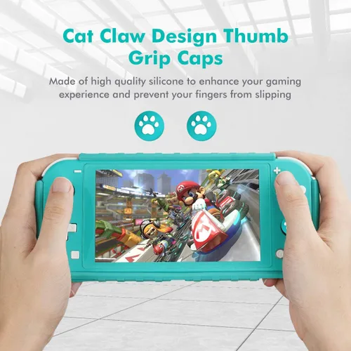 Vista 3 de KIWIHOME Funda protectora para Nintendo Switch Lite, funda portátil con agarre solo para Nintendo Switch Lite con cómodo agarre y ranuras