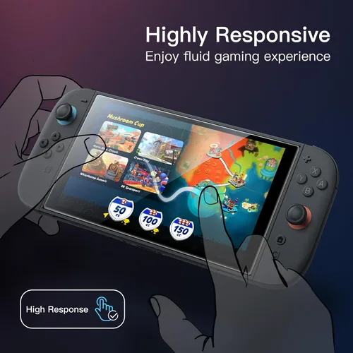 Vista 6 de JETech Protector de pantalla de alineación automática para Nintendo Switch 2 2025, película de vidrio templado 9H con herramienta de instalación