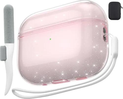 Vista 40 de Valkit - Funda transparente protectora para estuche de AirPods, con llavero, poliuretano termoplástico suave, a prueba de golpes, compatible