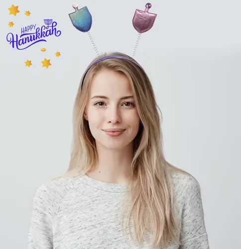 Vista 9 de Hanukkah Dreidel en forma de gafas, disfraz de disfraz, juego de simulación