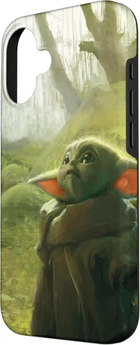 Vista 2 de iPhone 16 Star Wars The Mandalorian The Child Grogu in the Forest Art Case