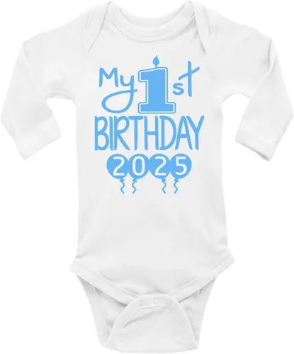 Vista 23 de Reaxion Traje de cuerpo entero hecho a mano para bebé niño y niña, mi primer cumpleaños 2024