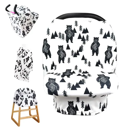 Vista 9 de Funda elástica para asiento de automóvil para bebé, niños y niñas. Negro