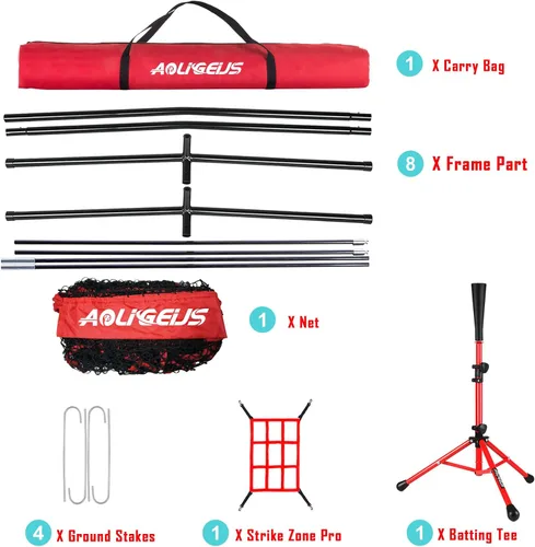 Vista 20 de 7'x7' Baseball Softball Practice Net with Strike Zone Target
