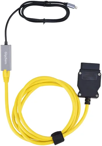 Vista 4 de Enet OBD2 Cable RJ45, Ethernet 6.6 pies/2M Cable RJ45 Ethernet Conector Herramientas a OBDII Cable de interfaz de coche Codificación de diagnóstico