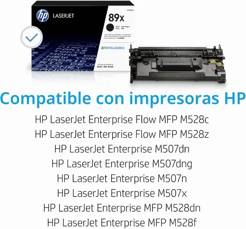 Vista 2 de HP Cartucho de tóner negro de alto rendimiento 89X Funciona con LaserJet