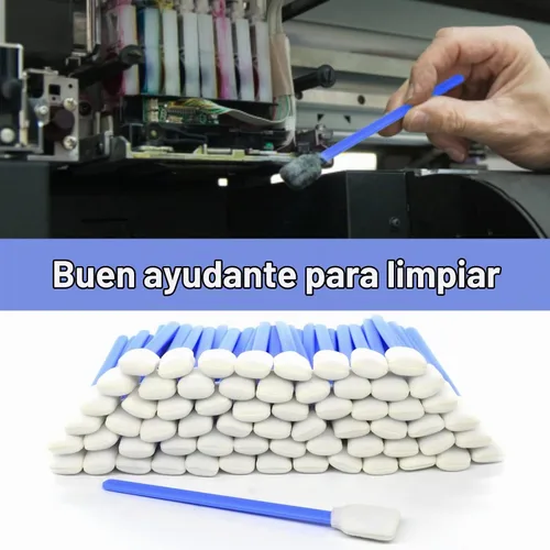 Vista 4 de 50pcs 5.11" Rectángulo Cuadrado Espuma Limpieza Hisopo Palillos (azul)