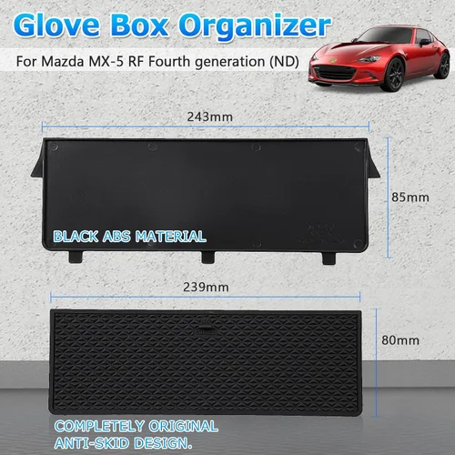 Vista 2 de Autorder Organizador de consola central para Mazda MX-5 RF Miata 2016-2025 2026, accesorios interiores, guantera, bandeja de inserción, panel