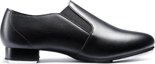 Vista 4 de Linodes Zapatos de baile unisex de cuero suave en la parte superior con elásticos para mujeres y hombres