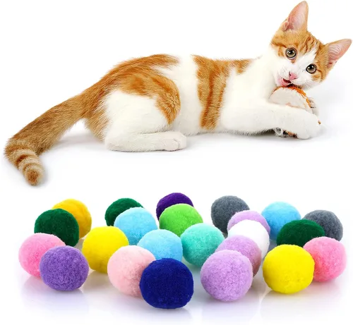 Vista 6 de Molain Pelotas grandes de juguete para gatos, bolas suaves para gatos de 1 pulgada (30 piezas)