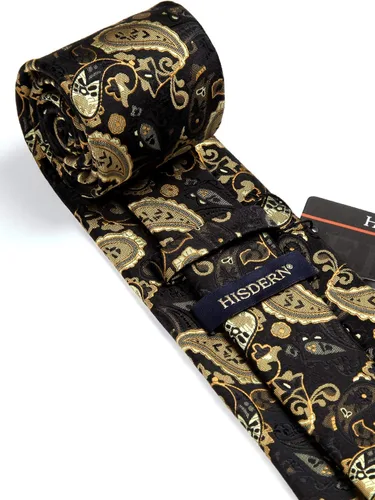 Vista 244 de HISDERN Corbatas para hombre, corbata de cachemira y bolsillo cuadrado tejido clásico floral para hombre, corbata de fiesta de boda