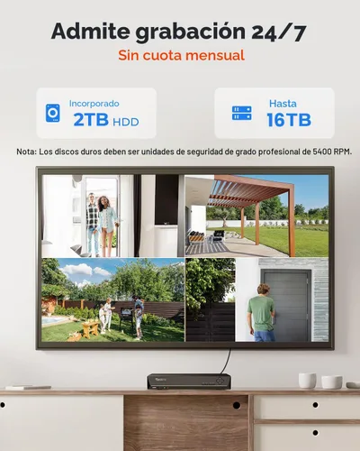 Vista 4 de REOLINK Sistema de cámara de seguridad para el hogar de 5MP 8CH con 2TB HDD