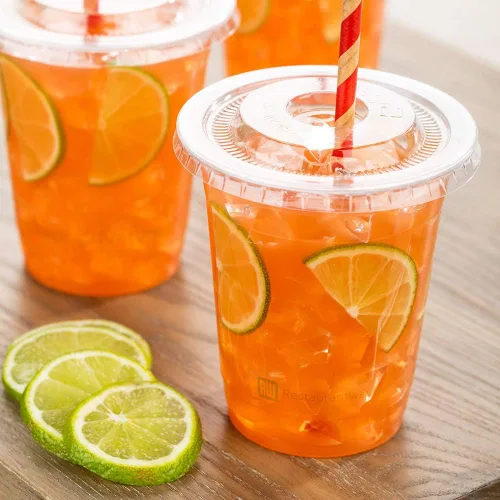 Vista 3 de Restaurantware Vasos de plástico 1000 unidades de 12 onzas de plástico transparente para bebidas frías, PLA, sostenibles, aptos para congelador