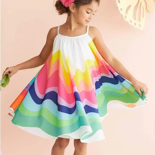 Vista 3 de Vestido de princesa con volantes y estampado de leopardo, para niñas y niñas, talla extra grande