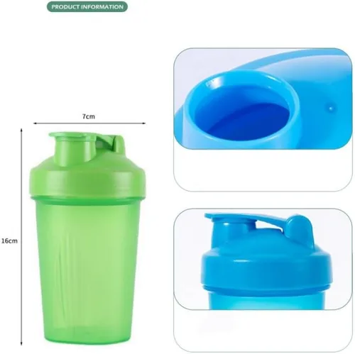 Vista 3 de CHNLML Botella Agitadora de Proteínas 400ML/16Oz con Bola Agitadora para Batido de Proteínas, Botella Agitadora con Bola Mezcladora, A Prueba