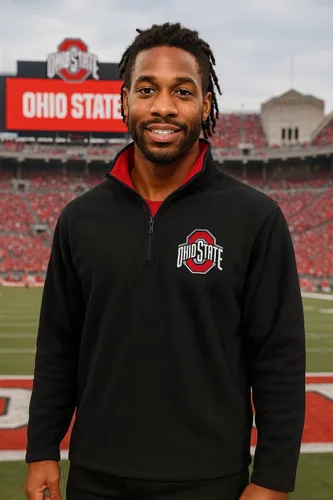 Vista 3 de JH DESIGN Sudadera con Cremallera de un Cuarto de Forro Polar de Manga Larga para Hombre Ohio State Buckeyes Negro