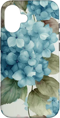 Vista 32 de Watercolor Shabby Chic Blue Hydrangeas Flower Case for iPhone 17