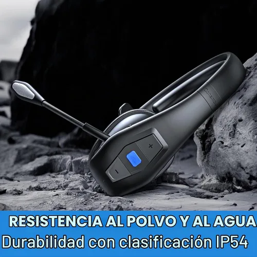 Vista 6 de CONAMBO JBT100 - Auriculares Bluetooth para camionero con doble micrófono con cancelación de ruido, CVC8.0, botón de silencio, auriculares