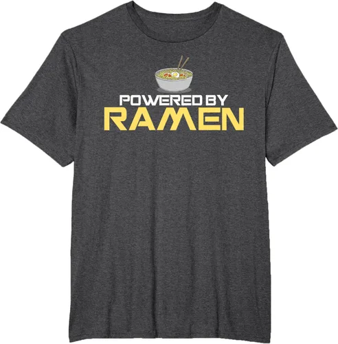 Vista 61 de Camiseta de fideos de anime japoneses Powered By Ramen, Negro, S