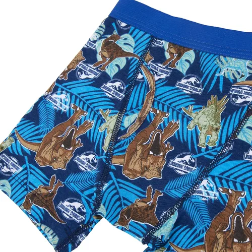Vista 5 de Jurassic World Boys' Boxer Briefs Multipacks with T-rex, Raptor and Triceratops Print Options in Sizes 4, 6, 8, 10 & 12
