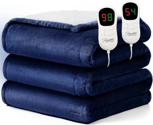 Vista 18 de Homemate Heated Blanket Electric Throw 50"x60" Heating Blanket ETL Cert 02 - Navy Blue