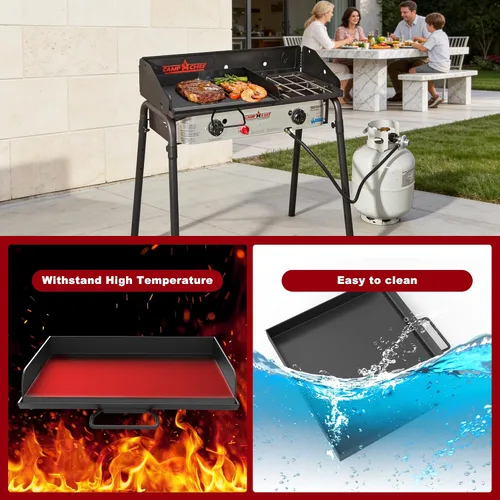 Vista 4 de Plancha universal plana para Camp Chef, sartén de 14 x 16 pulgadas para Camp Chef EX280LW YK60LW EX90LW EX60LW EX60LW SB30D EX60FP DB60D EX60P EX60B