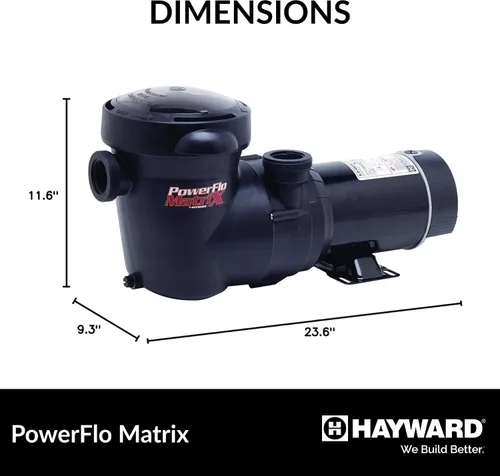 Vista 5 de Hayward W3SP15932S PowerFlo Matrix Bomba de piscina de doble velocidad sobre el suelo, 1.5 HP
