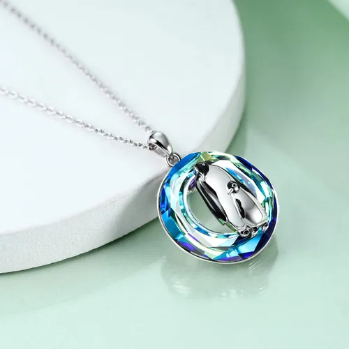 Vista 3 de ONEFINITY Penguin Necklace Gifts for Women 925 Sterling Silver Crystal Penguin Mother and Baby Pendant Jewelry for Penguin Lovers Gifts