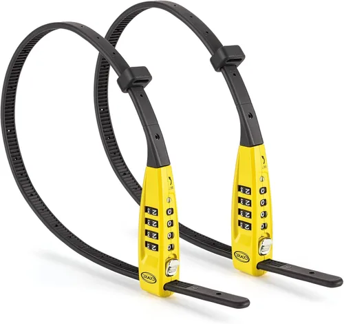 Vista 9 de CXWXC Cerradura de amarre con cremallera, 4 dígitos para casco de bicicleta, motocicleta, patineta, esquís, snowboard, cochecito y gabinete, ideal