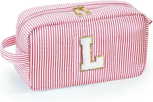 Vista 11 de Bonita bolsa grande de cosméticos de viaje, neceser con cremallera, bolsa de almacenamiento de maquillaje, bolsa de viaje, fiesta, boda, artículos