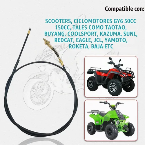 Vista 3 de Cable de freno trasero de 77.5 "Gy6 50cc 150cc scooter ciclomotor Roketa Taotao Sunl