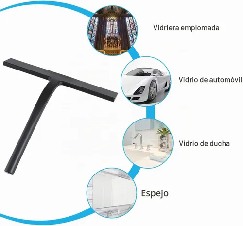 Vista 6 de Escobilla de ducha de silicona multiusos para puerta de cristal de ducha con gancho, accesorios de baño para espejo de ventana, azulejos, paredes