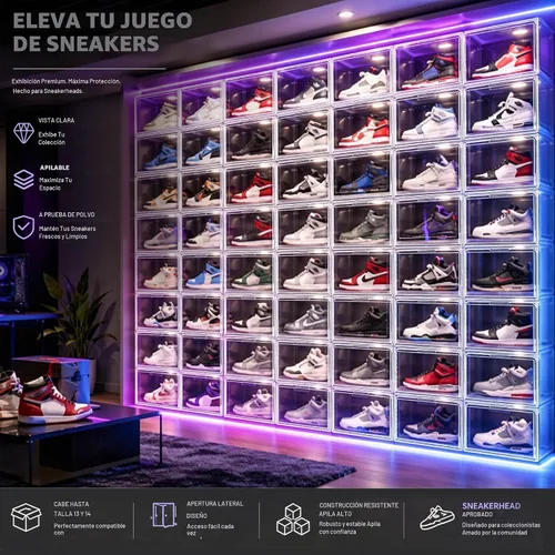 Vista 8 de Cajas de acrílico transparente para zapatillas de deporte para zapatos