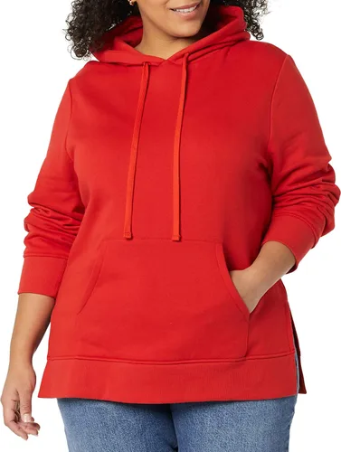 Vista 3 de Tienda Essentials - Sudadera tipo túnica de felpa de rizo con capucha para mujer