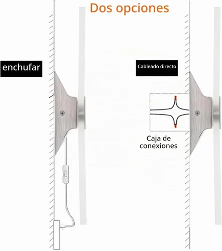 Vista 6 de KICAAO Apliques de pared, moderno aplique de pared enchufable, 10 W, 6000 K, luces de pared acrílicas blancas frías con cable de enchufe