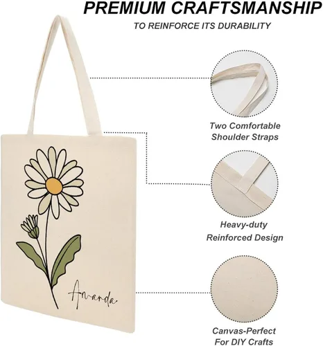 Vista 5 de Bolso de mano personalizado de la flor del nacimiento del mes del nacimiento