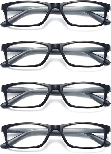 Vista 13 de Lentes de lectura con bloqueo de luz azul para hombres y mujeres, marco rectangular, lectores de computadora con bisagra de resorte