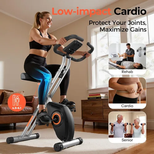 Vista 5 de YOSUDA Bicicleta plegable de ejercicio - Bicicleta fija plegable para entrenamiento en el hogar