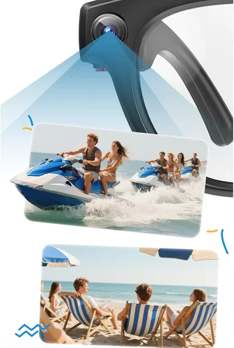 Vista 8 de PUSOKEI Lentes inteligentes con cámara, vidrio de traducción AI, gafas de cámara de grabación de video 4K con micrófono con cancelación de ruido