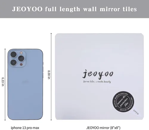 Vista 3 de JEOYOO Espejo de Pared de Cuerpo Entero, Espejos para Puerta, Espejo Acrílico Económico, Espejos de Gimnasio Irrompibles para Gimnasio en Casa