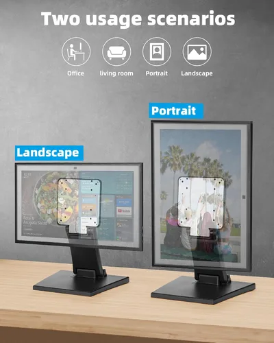 Vista 2 de Soporte de montaje WEARSON para Amazon Alexa Echo Show 15 (1ª, 2ª generación), soporte basculante y giratorio hecho para Amazon Echo Show 15