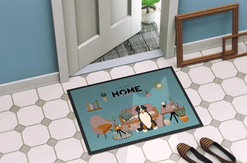 Vista 4 de Caroline's Treasures CK7881MAT - Felpudo de perro de montaña bernés Sweet Home, 18 x 27 pulgadas, tapete para puerta delantera, para interiores