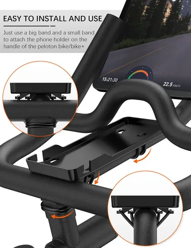 Vista 6 de Soporte de teléfono para bicicleta Peloton y bicicleta Peloton +, accesorios de bicicleta Peloton, bandeja de montaje de alfombrilla de silicona