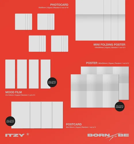 Vista 3 de DREAMUS ITZY Born to BE Contenido del segundo álbum+póster en el paquete+tarjeta fotográfica+seguimiento sellado (juego estándar (negro) + azul +