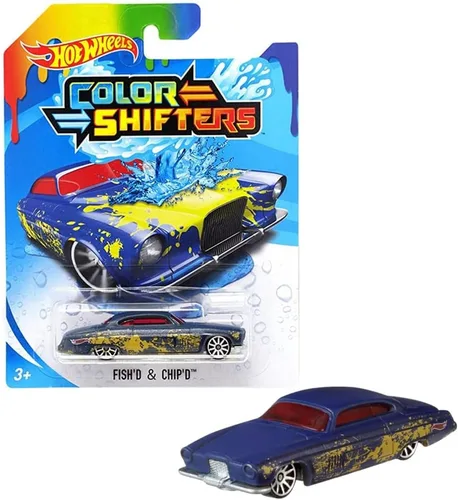 Vista 5 de Hot Wheels Cambiadores de color - Fish'd & Chip'd - BHR31 - Negro, Amarillo