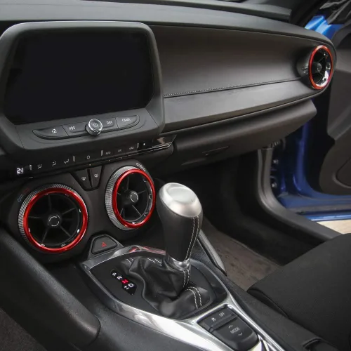 Vista 3 de Accesorios para Camaro Perillas de CA para salida de aire acondicionado para Chevrolet Camaro 2016-2020, aluminio rojo, 4 piezas