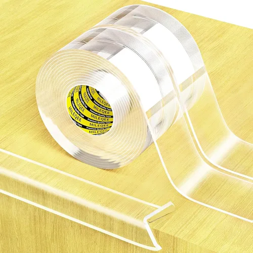 Vista 11 de Tira protectora de borde transparente, 1.57 pulgadas x 9.84 pies, cinta de cubierta de borde afilado, protectores autoadhesivos para puertas