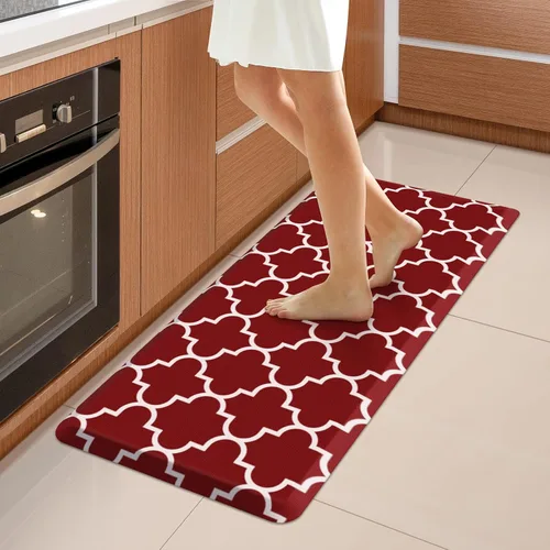 Vista 72 de WISELIFE Tapete de cocina acolchado antifatiga, 17.3 x 28 pulgadas, antideslizante, resistente, de PVC, ergonómico, impermeable, cómodo